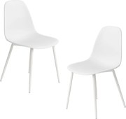 Set 2 White Teok Kunstlederen Stoelen