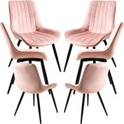 Set 6 Lene Fluwelen Stoelen