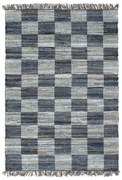 vidaXL Vloerkleed chindi handgeweven 200x290 cm denim blauw