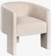 Set Van 2 Gestoffeerde Fauteuils Xastru Fluwelen Beige - Sklum