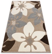 Tapijt FEEL 1602/15055 BLOEMEN ,   beige  / grijskleuring