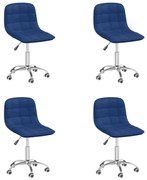 vidaXL Eetkamerstoelen draaibaar 4 st stof blauw