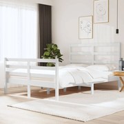 vidaXL Bedframe massief grenenhout wit 140x190 cm