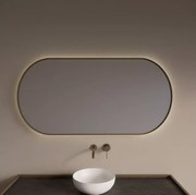 Gliss Design Aura spiegel met LED-verlichting 100x70cm mat goud