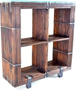 CHYRKA® Ladekast BORYSLAW 120-180x130 cm kast dressoir massief hout TV-plank loft vintage bar industrieel design handgemaakt hout glas metaal