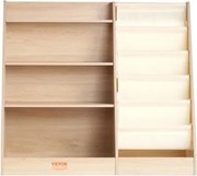 VEVOR 4-laags MDF kinderboekenplank, boekenkast met zes lagen, opbergplank voor baby's, boeken- en speelgoedkast, voor kinderkamers, speelkamers en kleuterscholen