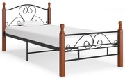 vidaXL Bedframe metaal zwart 90x200 cm