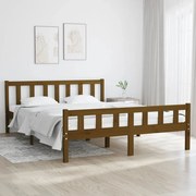 vidaXL Bedframe massief hout honingbruin 150x200 cm 5FT King Size