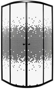 Kerra Pixel douchecabine kwartrond 80x80cm zwart