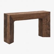 Inkomhalconsole 150x35 Cm In Gerecycled Hout Juvira Donker Hout - Sklum