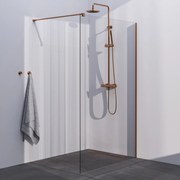 Brauer Copper Season inloopdouche helder glas 120x200 met muurprofiel koper geborsteld