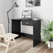 vidaXL Bureau 100x50x76 cm bewerkt hout hoogglans zwart