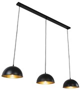 Eettafel / Eetkamer Industriële hanglamp zwart met goud 3-lichts - Magnax Industriele / Industrie / Industrial E27 Binnenverlichting Lamp