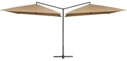 vidaXL Parasol dubbel met stalen paal 250x250 cm taupe