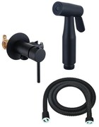 Fortifura Calvi Mengkraan Bidetset - handdouchehouder -100cm doucheslang - bidet handdouche - mat zwart SW1236929/SW1212628/SW970016