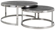 Richmond Interiors Blackbone Silver Ronde Salontafelset Visgraat Zilver - 915 X 91.5cm.