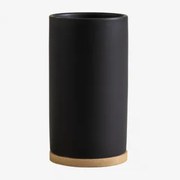 Elvan Keramische En Bamboe Tandenborstelhouder Zwart - Sklum