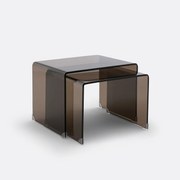 Set van 2 mimi tafels in gehard glas, Joan