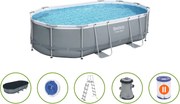 Bestway Power Steel opbouwzwembad - ovaal - L488 x B305 x H107 cm