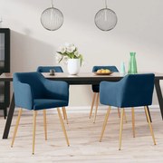 vidaXL Eetkamerstoelen 4 st fluweel blauw