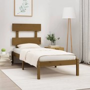 vidaXL Bedframe massief hout honingbruin 75x190 cm 2FT6 Small Single