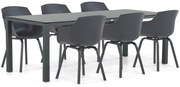 Tuinset 6 personen 220 cm Kunststof Grijs Lifestyle Garden Furniture Salina/Mateo