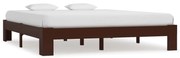 vidaXL Bedframe massief grenenhout donkerbruin 160x200 cm