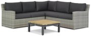 Hoek loungeset 5 personen Wicker Grijs  Garden Collections Giardino/Riviera