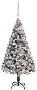 vidaXL Kunstkerstboom met LED's en kerstballen 150 cm PVC groen