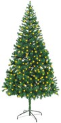 vidaXL Kunstkerstboom met LED's en 910 takken 210 cm