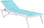 Siesta Exclusive Ligbed - Pacific - Wit - Turquoise - Stapelbaar - Verstelbaar - Siesta