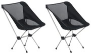 vidaXL Campingstoelen 2 st met draagtas 54x50x65 cm aluminium
