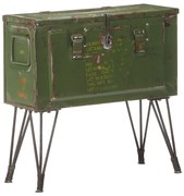 vidaXL Opbergkist militaire stijl 68x24x66 cm ijzer