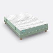 Set met stevige latexmatras voor gevoelige rug met 5 zones + gestoffeerde lattenbodem