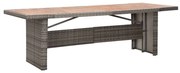 vidaXL Tuintafel 240x90x74 cm poly rattan en massief acaciahout