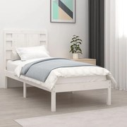 vidaXL Bedframe massief hout wit 90x190 cm 3FT Single