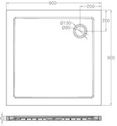 Mueller Mannheim luxe douchebak vierkant 90x90x4cm wit