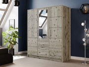 Kledingkast Dortivu II, Wellington eik, 200x147x58cm, 131 kg, Kledingkast deuren: Met scharnieren, Aantal planken: 5, Aantal planken: 5