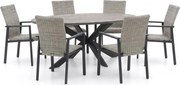 + 10% kassakorting | Diningset Manifesto | 6 personen polywood | Tuinset stapelbaar | 7-delig | Kees Smit Tuinmeubelen