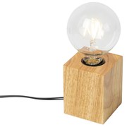 Landelijke tafellamp hout naturel - Bloc