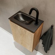 Mondiaz Ture 40cm toiletmeubel washed oak met wastafel urban links 1 kraangat