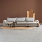 Grote Bank Met Ronde Chaise Longue Rechts Beige Mix Puente 09