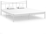 vidaXL Bedframe metaal wit 180x200 cm