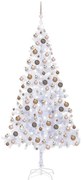 vidaXL Kunstkerstboom met LED's en kerstballen 910 takken 210 cm