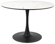 Ronde Eettafel Wit Marmer - 110 X 110cm.