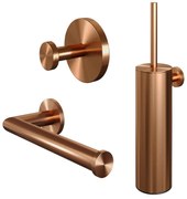 Brauer Copper Edition set met handdoekhaak, toiletrolhouder en toiletborstelset koper geborsteld PVD