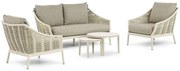 Stoel en Bank Loungeset 4 personen Aluminium/Wicker Taupe  Apple Bee Milou/Ibiza