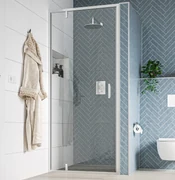 Saqu Rambla draaideur met omkeerbare draairichting 90x200cm glans aluminium