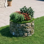 vidaXL Gabion plantenbak rond verhoogd Ø100x50 cm gegalvaniseerd staal