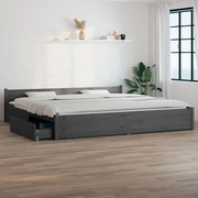 vidaXL Bedframe met lades grijs 180x200 cm 6FT Super King